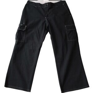 Dickies Cargo Pants Boys 36 Black Flex Regular Baggy Loose Fit Skater Grunge Emo